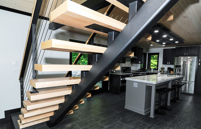 Powder coat paint custom stairway